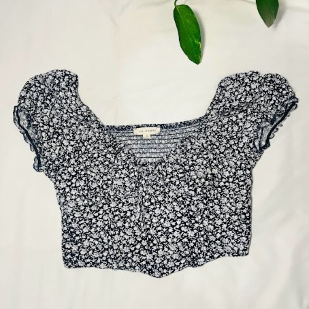 L.A Hearts Puff Sleeve Corset Top